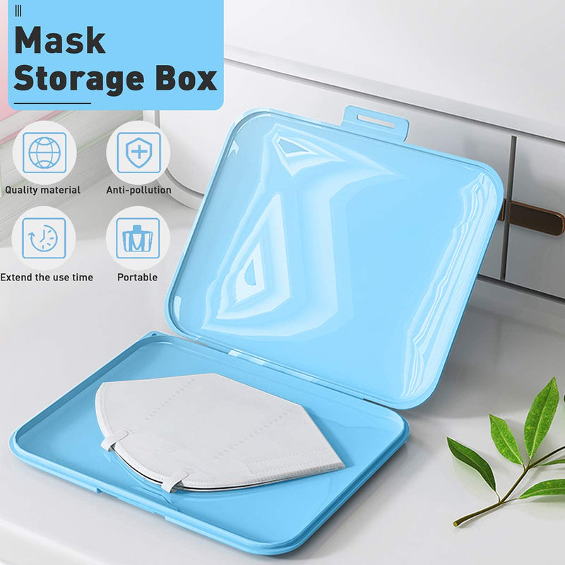 [Australia - AusPower] - Portable Mask Case Storage Box, KAFIEER Face Cover Organizer Reusable Mask Holder for Recyclable, Plastic Mask Storage Container Keeper with Lanyard for Kids, Adults, 4 Packs 