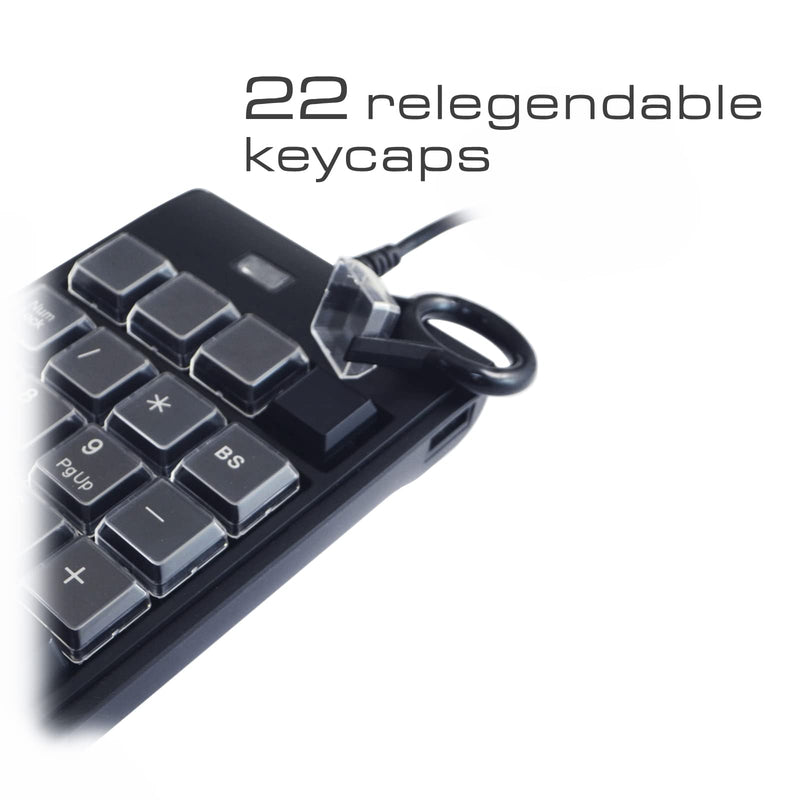 [Australia - AusPower] - ELSRA USB Wired Programming Numeric Keypad ControlPad Black PK-2068(23 Key, 2-Level programmable, 2 USB Hub) for Windows 