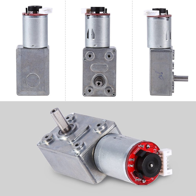 [Australia - AusPower] - DC 12V High Torque Worm Geared Motor Reduction Motor with Encoder Srong Self-Locking Engine Mini Turbine Worm(10RPM) 