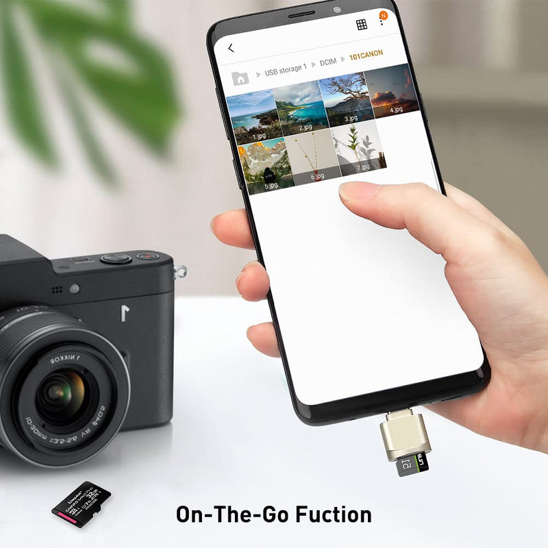 [Australia - AusPower] - Type C Micro SD/TF Card Reader with Keychain, Leizhan USB C to Micro SD SDHC SDXC OTG Memory Reader, Type C Card Reader Adapter Compatible for Mac Windows Lixus Samsung Galaxy Note 20 S20 silver 