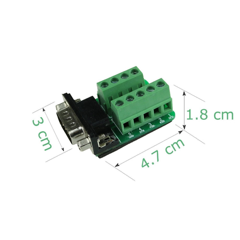 [Australia - AusPower] - Sysly DB9 Male and DB9 Female D-SUB Adapter Plate Connector RS232 Serial to Terminal Board Signal Module 