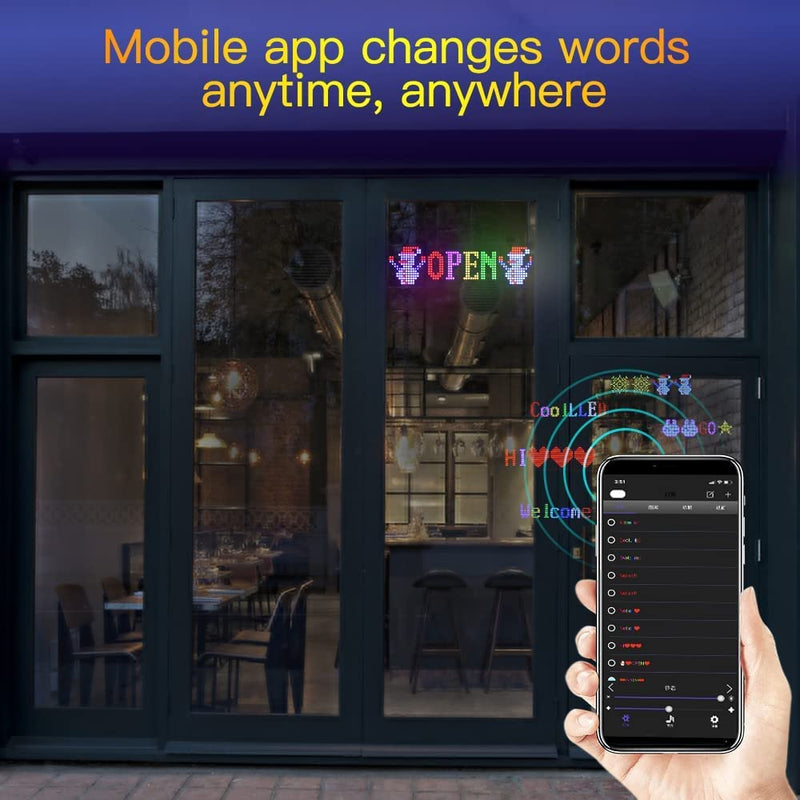 [Australia - AusPower] - GOTUS Scrolling LED Sign,Programmable Flexible LED Matrix Panel,LED Sign for Car,Bluetooth APP Control,DIY Design Text, Patterns, Animations 