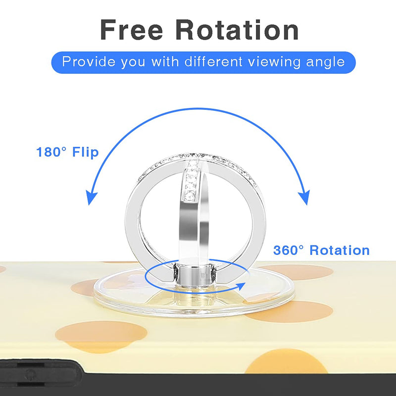[Australia - AusPower] - Transparent Cell Phone Ring Stand Holder Phone Ring Holder Finger Grip Loop Finger Ring Stand (Black Sliver Gold Rose Gold (Round)) Black Sliver Gold Rose Gold (Round) 