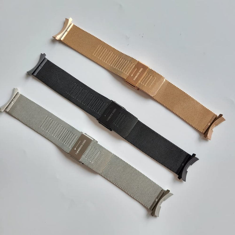 [Australia - AusPower] - Compatible with Samsung Galaxy Watch 4 Classic 42mm 46mm Bands, No Gaps Stainless Steel Mesh Strap Compatible with Samsung Galaxy Watch 4 Classic 42mm 46mm (Watch 4 Classic 42mm 46mm - Black) Watch 4 Classic 42mm 46mm - Black 