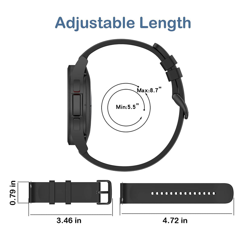 [Australia - AusPower] - AGGDSH (6 Pack)Compatible for Galaxy watch4 40mm/44mm/classic 42mm/46mm watch band/Galaxy Watch Active1/2/Watch3 41mm/Watch 42mm smart watch soft silicone replacement strap Accessories for Women Men 