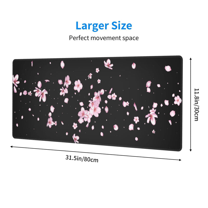 [Australia - AusPower] - Japanese Cherry Blossom Flower Gaming Mouse Pad Large XL Desk Mat Long Extended Pads Big Mousepad for Home Office Decor Accessories 31.5 X 11.8 Inch Funky Japanese Sakura Blossom 
