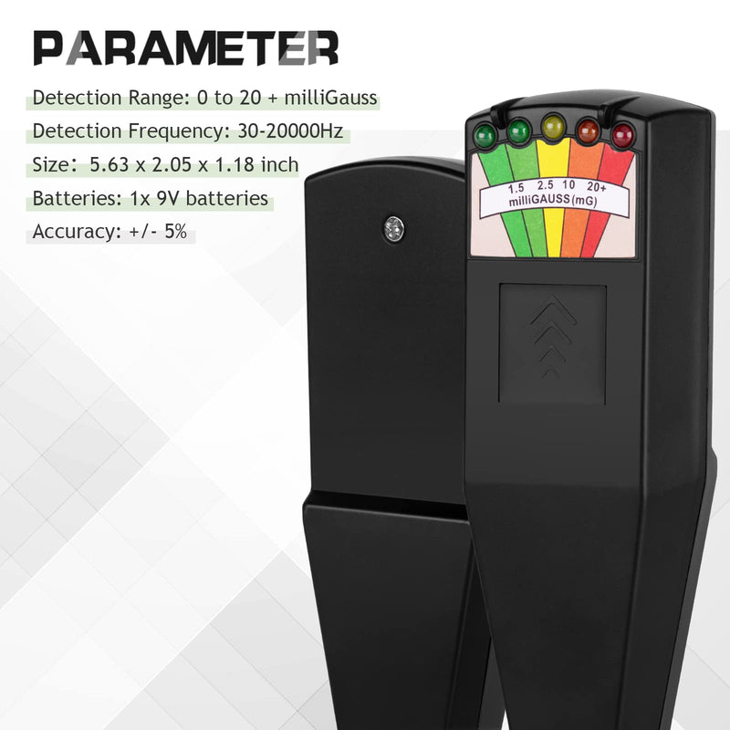 [Australia - AusPower] - color tree Handheld LED EMF Magnetic Field Ghost Hunting Detector Electromagnetic Paranormal Equipment Tester 50Hz-20,000Hz Black 