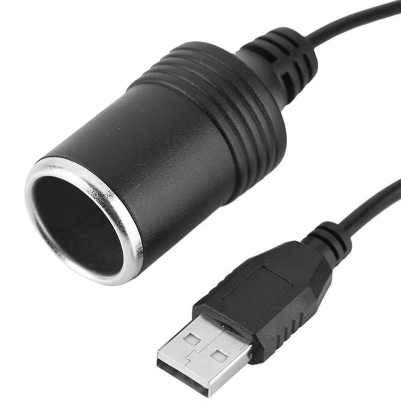 [Australia - AusPower] - USB A Male to 12V Car Cigarette Lighter Socket Female Power Converter Cable,Fit for Driving Recorder, Electronic Dog, Car Charger and Other Automotive Electronic Equipment (1Ft/30cm) 