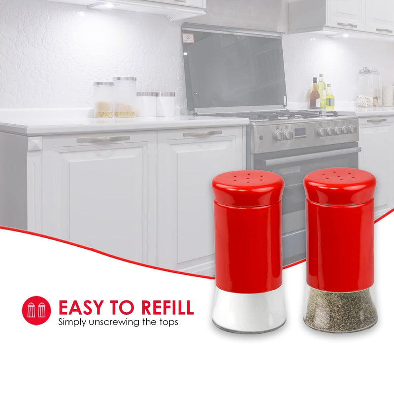 [Australia - AusPower] - Home Basics Essence Collection Salt and Pepper Shaker Set, Red 