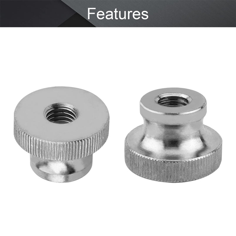 [Australia - AusPower] - MroMax Knurled Thumb Nuts, M8 Through Hole Round Knobs ，Whitewash 304 Stainless Steel, Pack of 2 