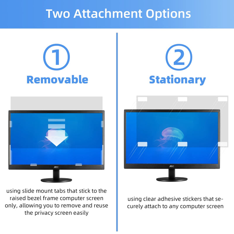 [Australia - AusPower] - Computer Privacy Screen Filter 24 inches for 16:9 Aspect Widescreen Computer Monitor – Removable Anti Glare Blue Light Privacy Filter, Anti-Scratch Screen Protective Film, Computer Screen Privacy Shield 24 in 24'' Privacy Screen (16:9) 