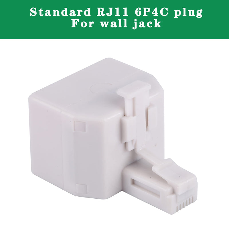 [Australia - AusPower] - 2+1Pack 2pcs Double Phone Jack Splitter RJ11 6P4C 1 Male to 2 Females and 1pc Phone Line Coupler for Landline and Fax -White 