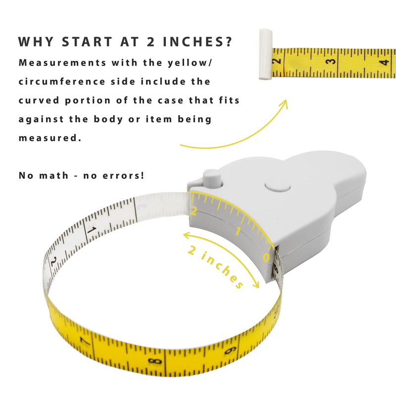 [Australia - AusPower] - Perfect Body Tape Measure - 80 Inch Automatic Telescopic Tape Measure - Retractable Measuring Tape for Body: Waist, Hip, Bust, Arms, and More (White) 1 Count (Pack of 1) White 
