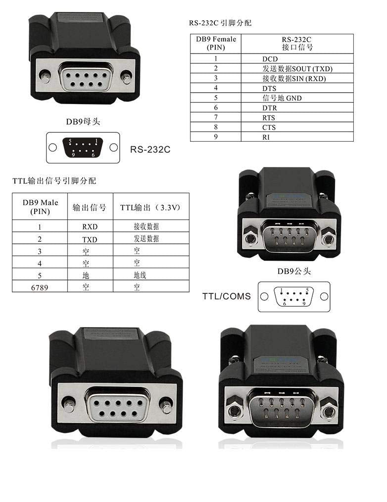 [Australia - AusPower] - Utek Ut-210t Rs-232 to TTL Interface Protocol Converters(TTL Output 3.3v Port-Powered, Rs-232 to TTL, Mini-Size 