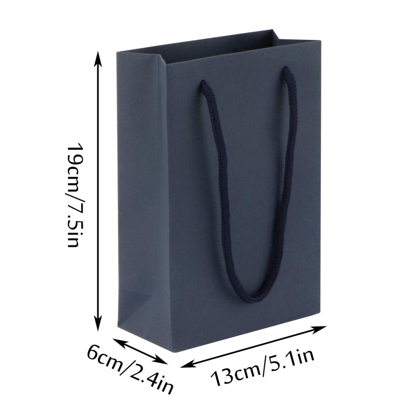 [Australia - AusPower] - Sdootjewelry Navy Blue Gift Bags, 5.1 x 2.4 x 7.5" Kraft Paper Gift Bags with Handle, 50 Pack Heavy Duty Matte Tote Paper Bags Shopping Bags Small Bags Retail Bags Party Bags for Gift Favor Small Business 