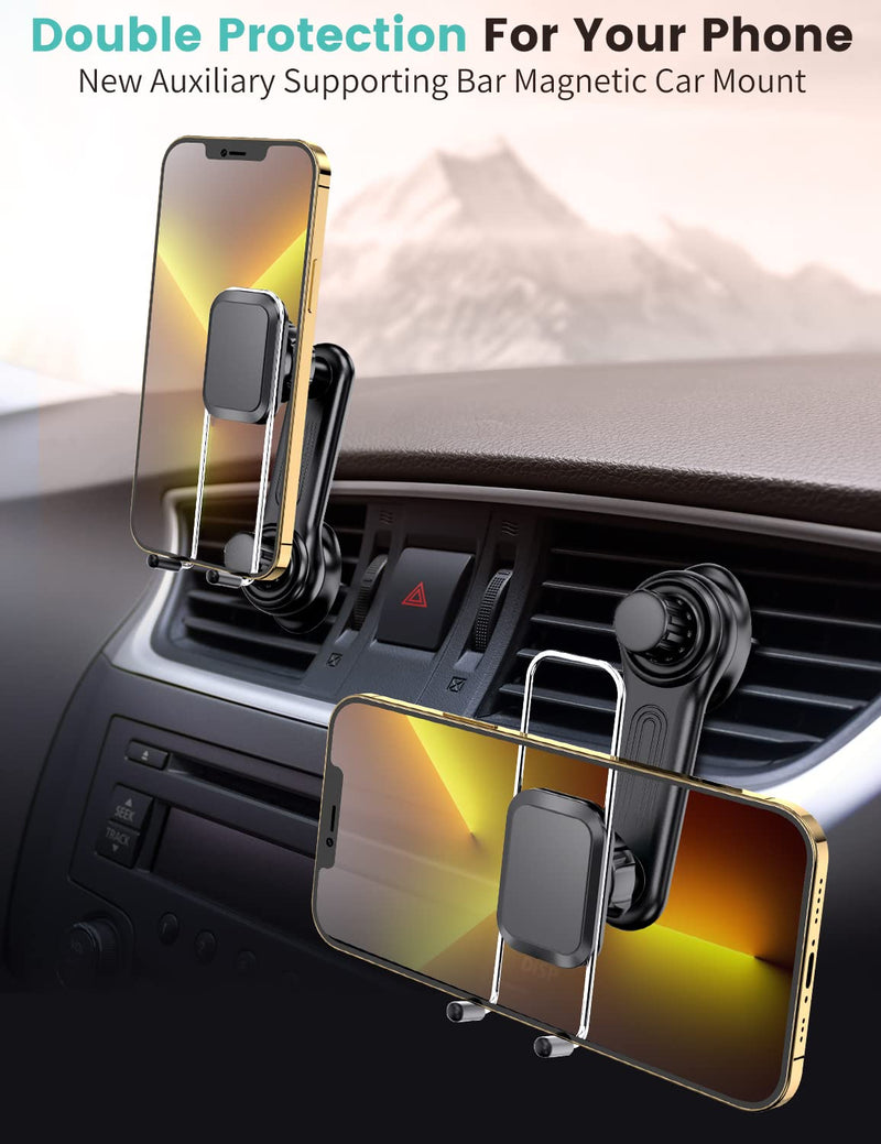 [Australia - AusPower] - eSamcore Magnetic Phone Holder for Car – [Supporting Bar] Magnetic Phone Mount for Car Vent with [360° Rotatable Arm] Powerful Phone Magnet Compatible with iPhone Samsung Cell Phone 