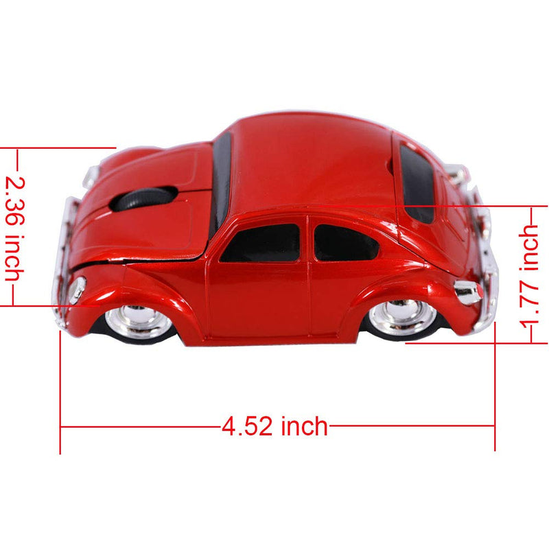 [Australia - AusPower] - Jinfili 2.4G USB Wireless Car Mouse 1967's Classical Shaped Car Computer Mouse Ergonomic Gaming Mice for Desktop Laptop PC Mac Window 10 Red 
