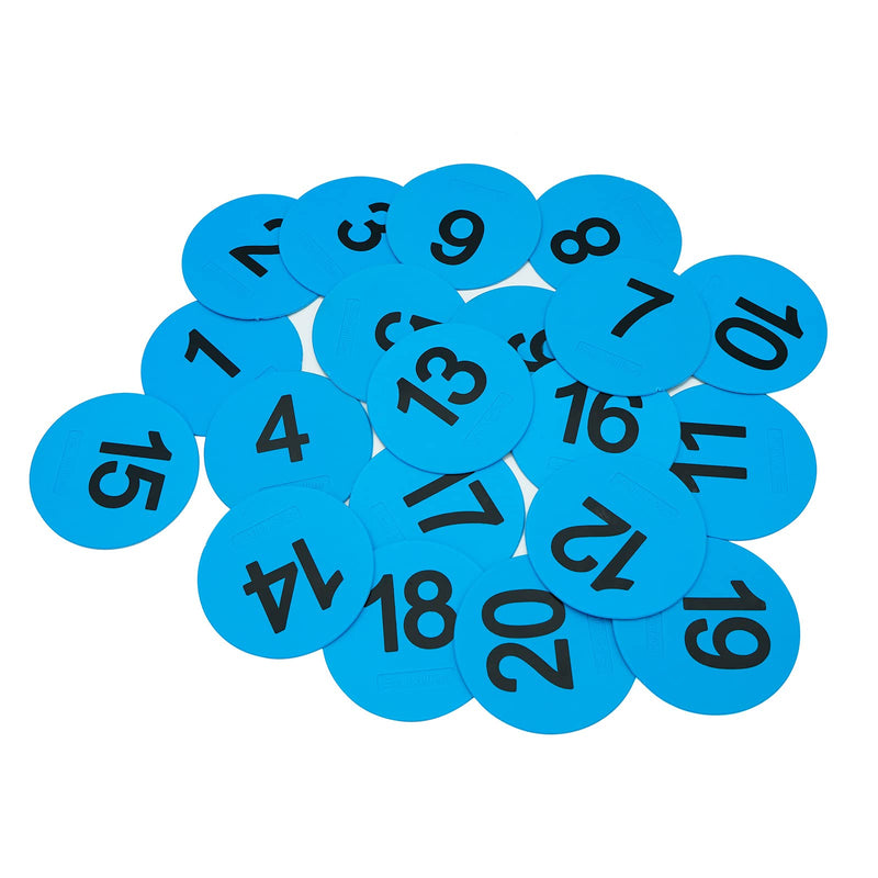 [Australia - AusPower] - Eco Walker 4inch Mini Floor Spot Markers for Classroom Preschool and Kindergarten (Set of 20pcs) (Blue number 1-20) Blue number 1-20 