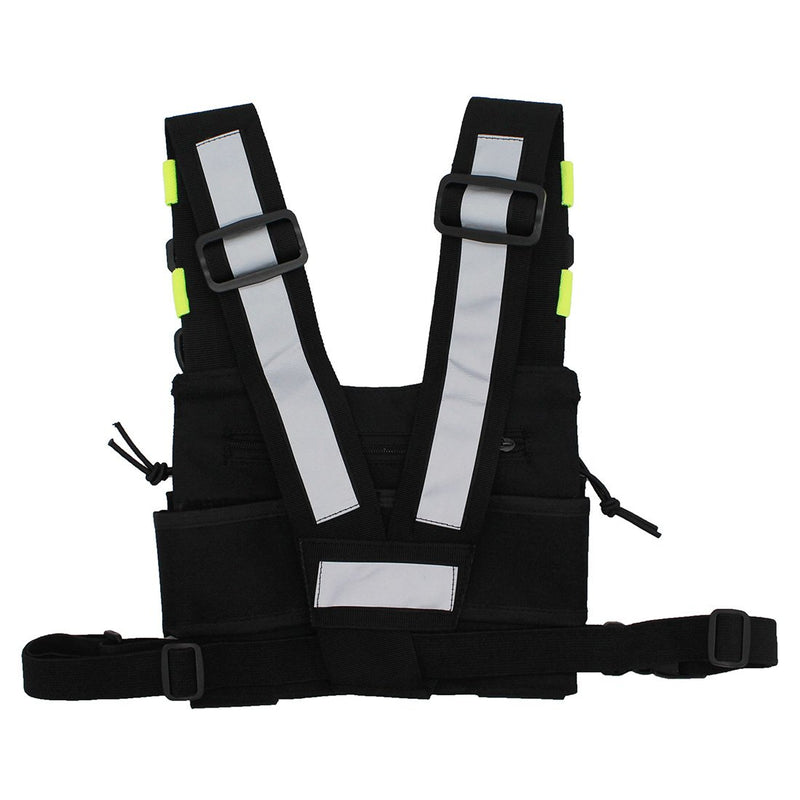 [Australia - AusPower] - GoodQbuy Universal Radio Harness Chest Rig Bag Pocket Pack Holster Vest Fluorescent Green for Two Way Radio 