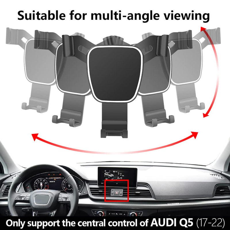 [Australia - AusPower] - LUNQIN Car Phone Holder for 2017-2022 Audi Q5 Auto Accessories Navigation Bracket Interior Decoration Mobile Cell Phone Mount for Audi Q5 2017-2020 