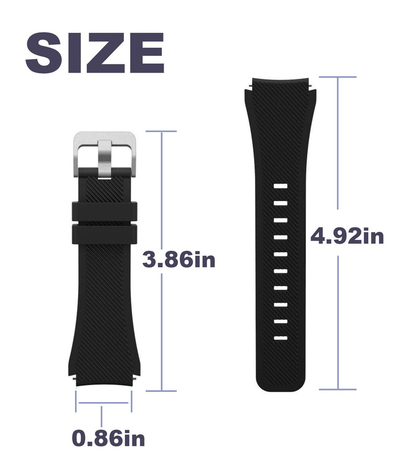 [Australia - AusPower] - Looy Replacement Smart Watch band 22mm for Michael Kors Access Bradshaw Smart Watch 22mm Classic Silicone Band Strap for MKT5001/5004/5013 - Black 