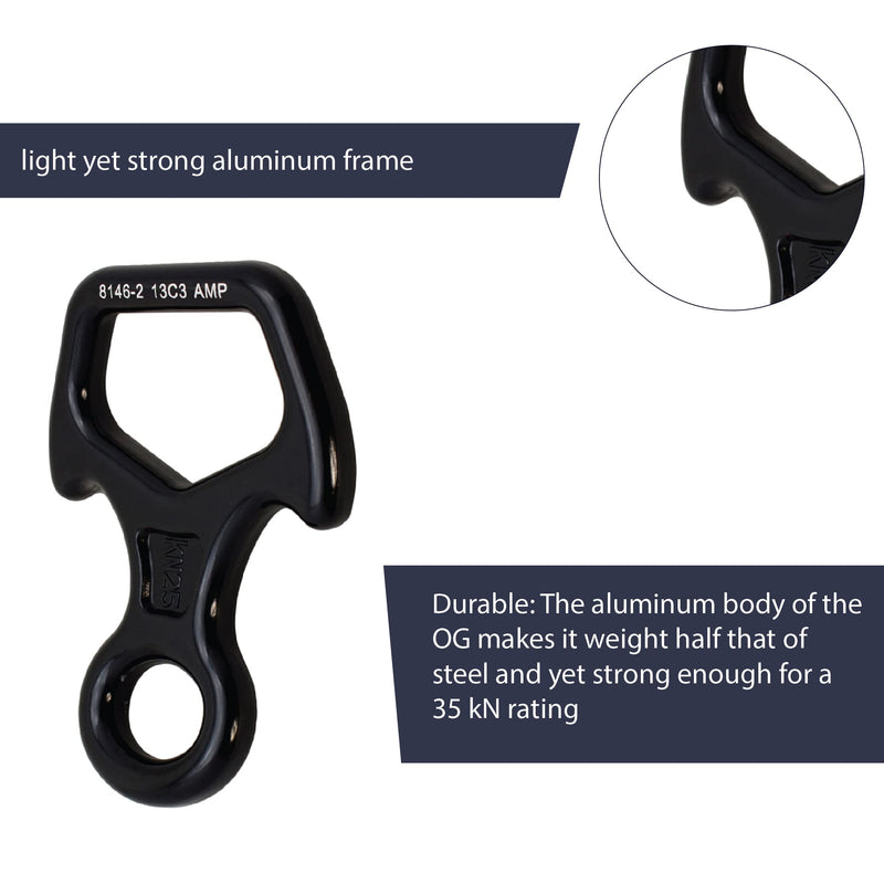 [Australia - AusPower] - Fusion Climb Aluminum Compact Bent Eight Descender Black 