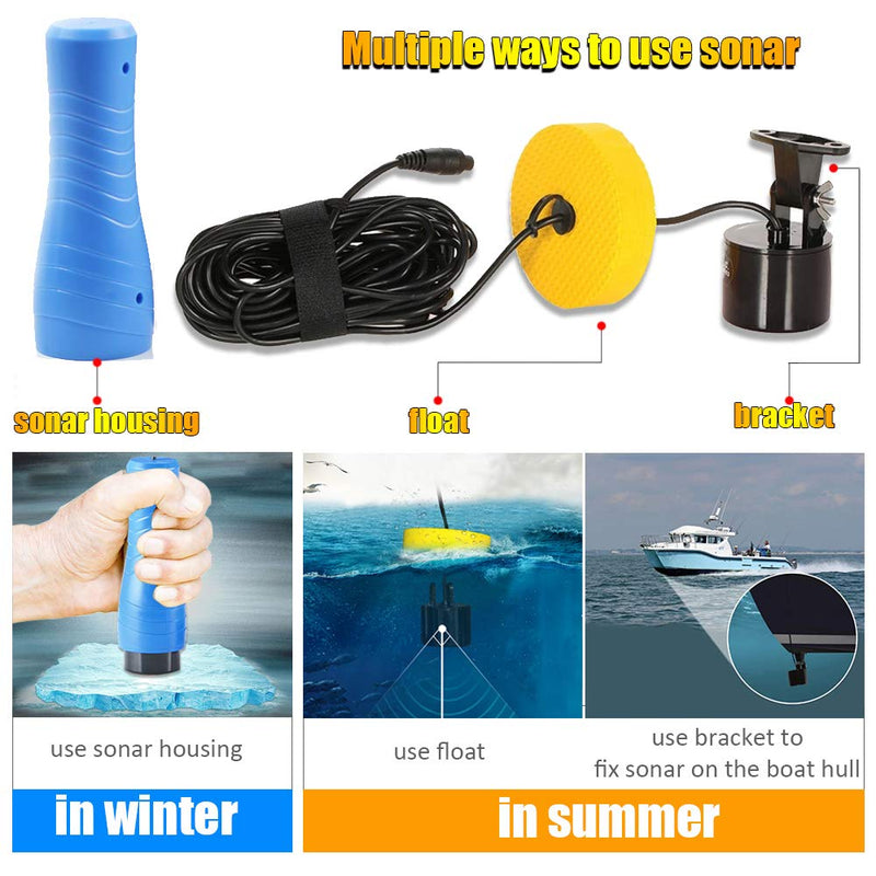 [Australia - AusPower] - LUCKY Small Portable Fish Finder Kayak Sonar Handheld Fish Finders Ice Fishing Castable Depth Finder Boat Fisherman Gifts 