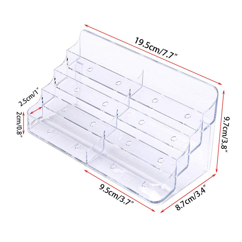[Australia - AusPower] - Hipiwe 2pcs 8 Pockets Acrylic Business Card Holder Stand Clear Desktop Countertop Acrylic Index Card Filling Display Transparent 