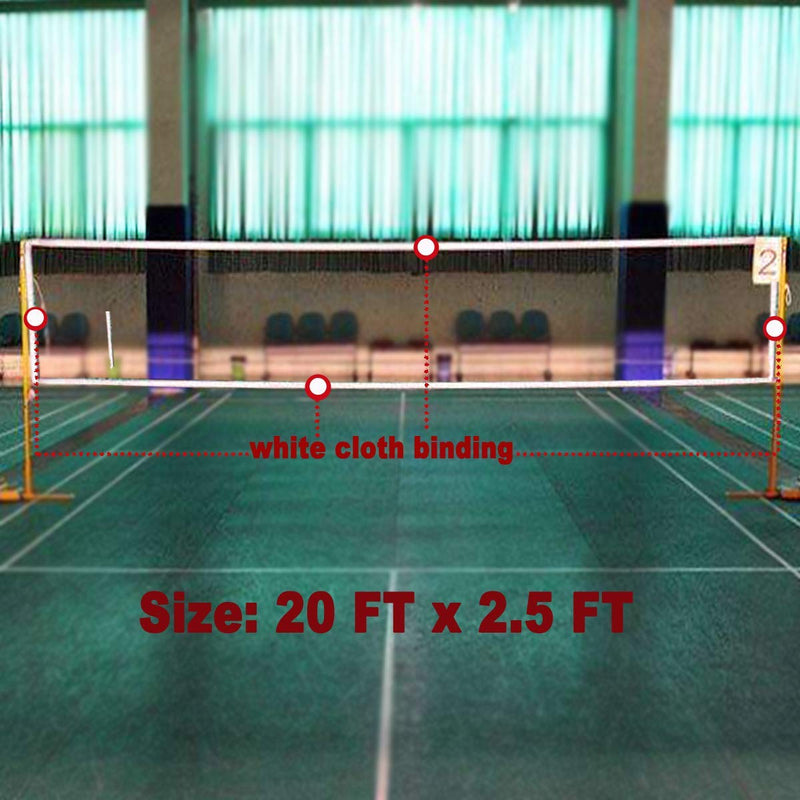 [Australia - AusPower] - Badminton Replacement Net with Rope Cable, Universal 20ft Volleyball Badminton Pickleball Net for Garden School Yard Backyard Garden Training Gym Sport Supply 