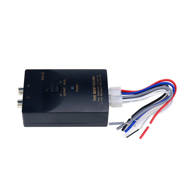 [Australia - AusPower] - S SYDIEN 1Pc Black High to Low 2-Channel Line Output Converter RCA Car Line Converter Output Adapter 