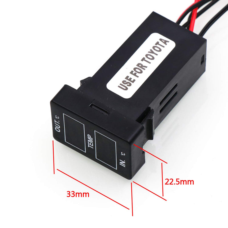[Australia - AusPower] - Car Internal and External Temperature Display, Dual Temperature Sensors Use for Toyota (Type A) 