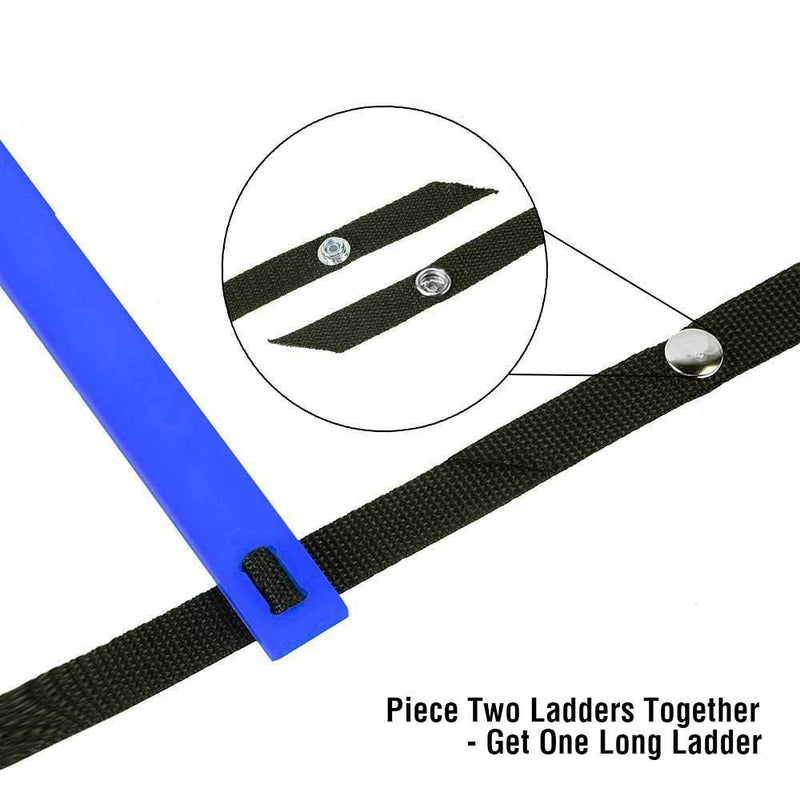 [Australia - AusPower] - Ohuhu Agility Ladder, Speed Training Exercise Ladders for Soccer Football Boxing Footwork Sports Speed Agility Training with Carry Bag,15ft 12 Rung,Yellow/Blue Blue 