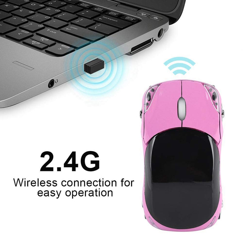 [Australia - AusPower] - Wireless Mouse, 2.4G Wireless Mouse Bluetooth Optical Mouse 1600DPI for Mac/ME/Windows PC/Tablet Gaming Office, 10m Wireless Transmission, Equipped with a Receiver Storage(Pink) 