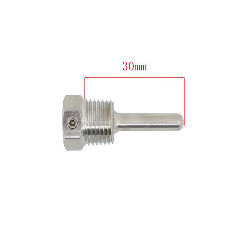 [Australia - AusPower] - 1/2 inch npt thermowell weldless with Fixing Screw for Beer fermenter Homebrew Boiler 30mm 50mm 100mm 150mm 200mm 300mm 400mm 500mm (30mm) 