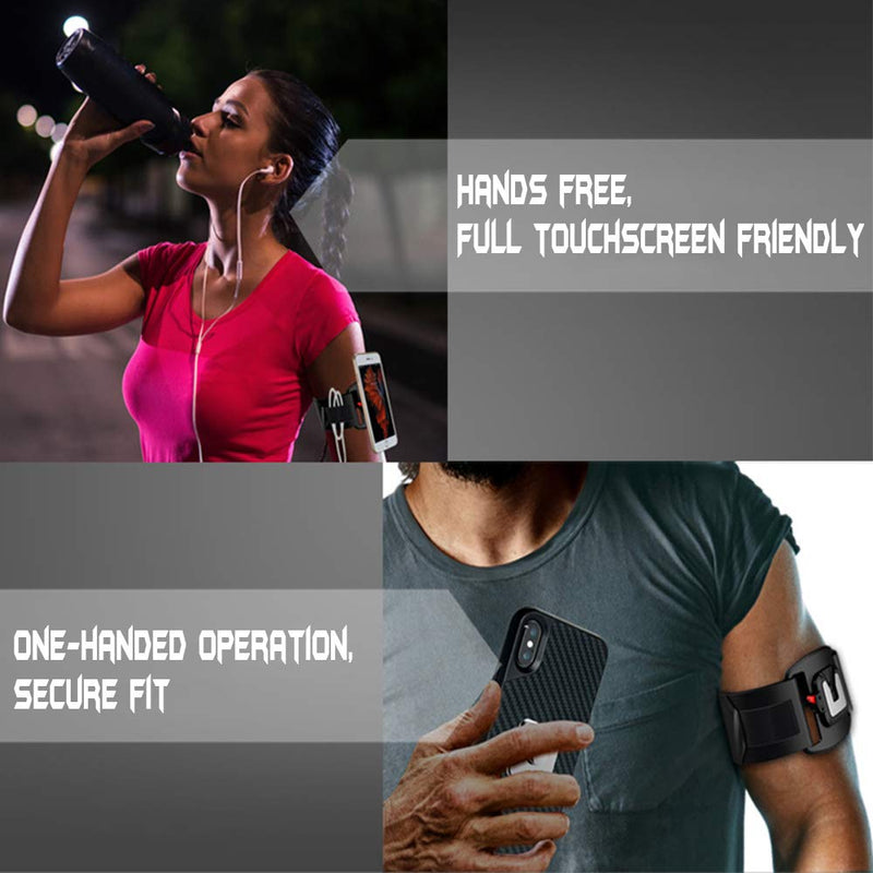 [Australia - AusPower] - ZC GEL Phone Armband Hands Free, Durable Running Phone Holder for Universal Smart Phone Fits Most Arms with Adjustable Elastic Band for Sports Workout Exercise Jogging 