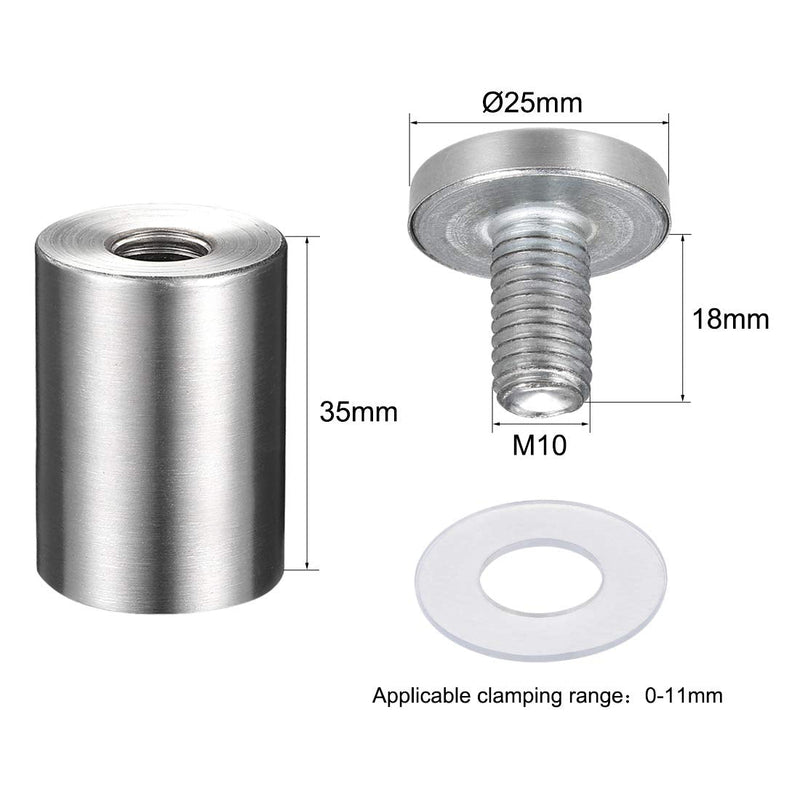 [Australia - AusPower] - uxcell 1 Dia x 1-9/16"(25x40mm) Standoff Screws Wall Mount Sign Holders Acrylic Glass Nails 10pcs 