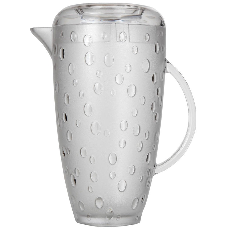 [Australia - AusPower] - Lily’s Home Break-Resistant Plastic Pitcher with Lid, Food-Safe and BPA-Free, Elegant and Ideal for Indoor or Outdoor Use for Lemonade, Iced Tea, Beer or Water (80 oz. or 2.5 Quart Capacity) 