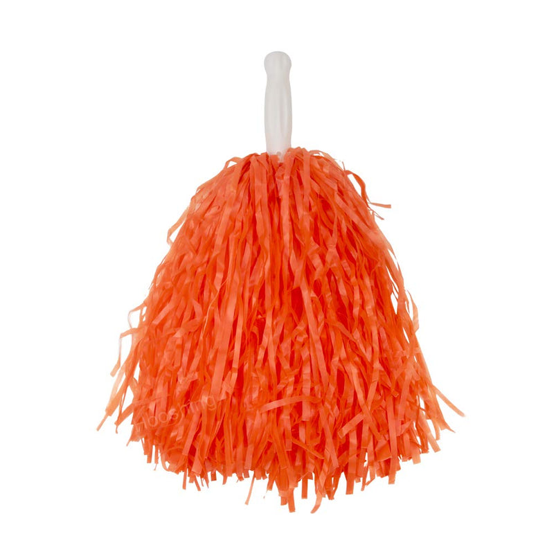 [Australia - AusPower] - Hooshing 12 Pack Pom Poms Cheerleading Metallic Foil Cheer Pom Poms with Plastic Handles for Rooters Cheering Squard Team Spirit Sports Hot Orange 