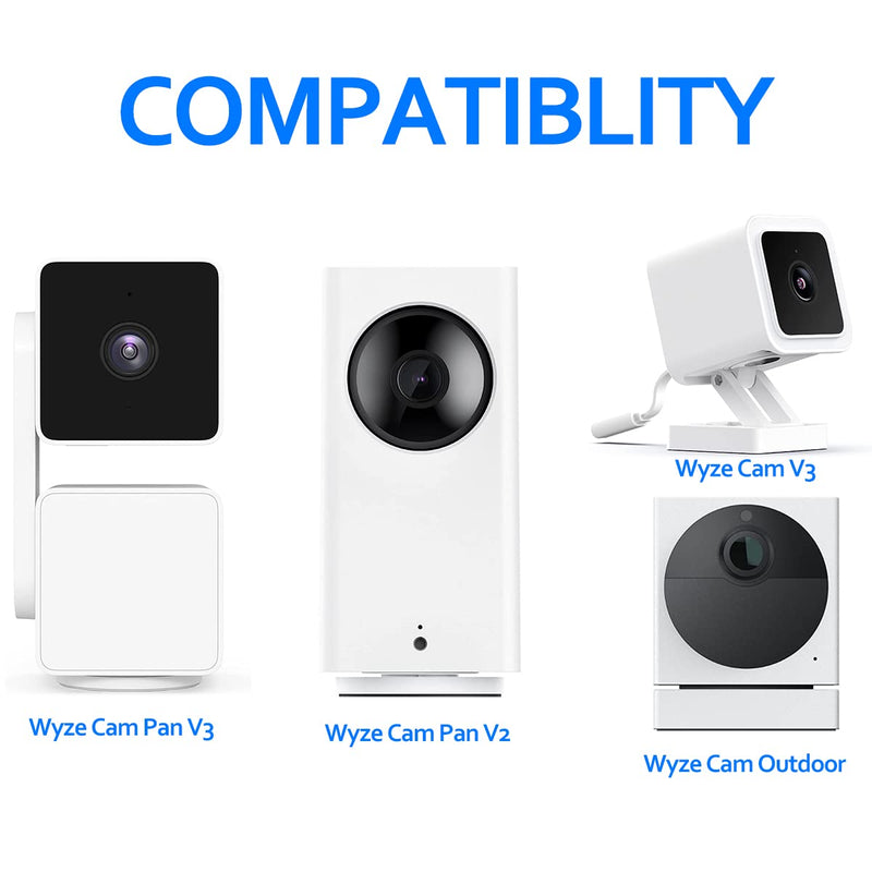 [Australia - AusPower] - Wall Mount for Wyze Cam Pan V3 & Wyze Cam V3 & Wyze Cam Outdoor, 2 Pack 360 Degree Swivel Adjustable Wall Mount Bracket for Wyze Outdoor Indoor Camera System (Wyze Camera is NOT Included) White 