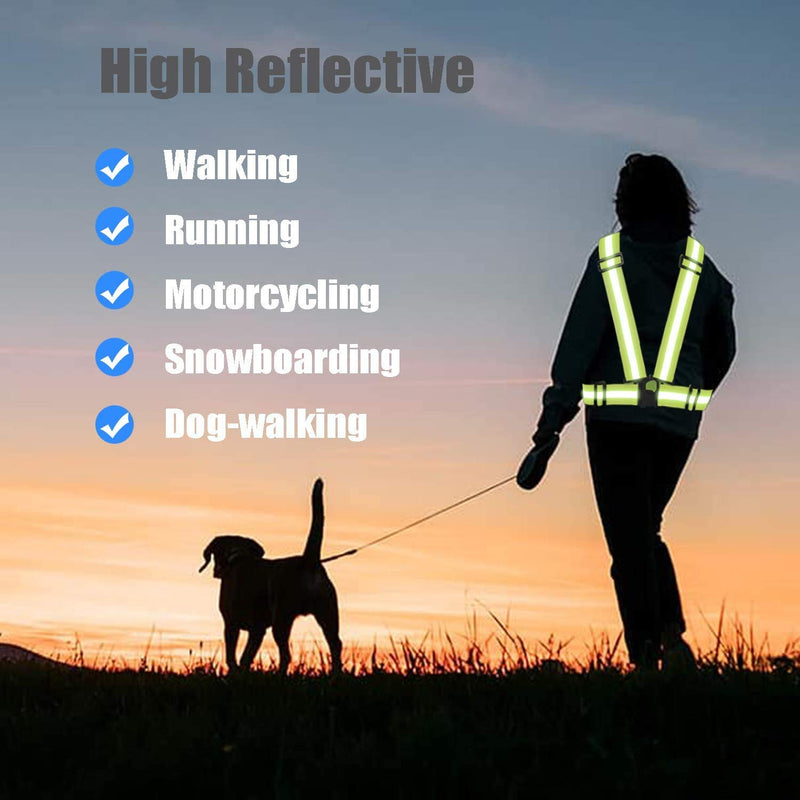 [Australia - AusPower] - Awnuuw Reflective Vest Running Gear 3Pack, Adjustable Safety Vests High Visible Reflective Belt Straps Green,black,blue 