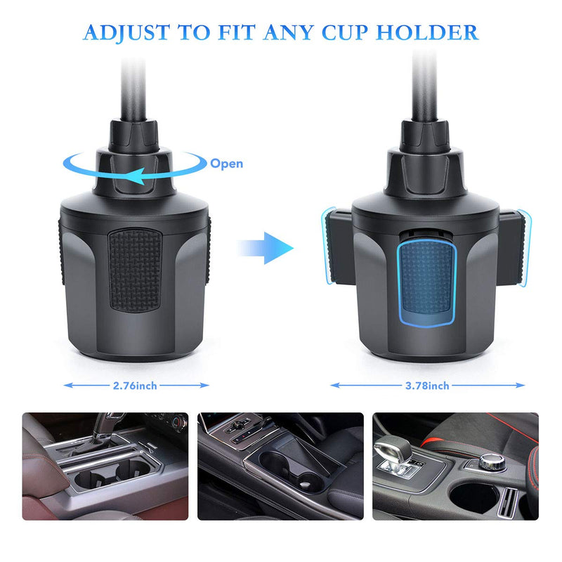 [Australia - AusPower] - Car Cup Holder Phone Mount, Adjustable Automobile Cup Holder Smart Phone Cradle Car Mount with a Flexible Long Neck Compatible for Cell Phones iPhone Xs Max/X/8/7 Plus/Galaxy and All Smartphones 