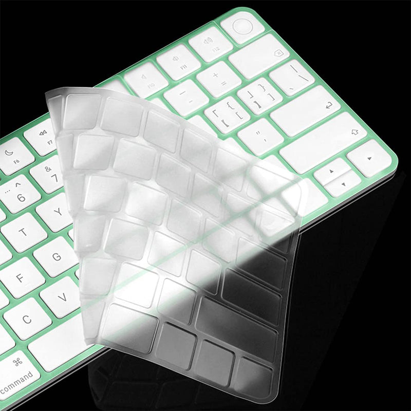 [Australia - AusPower] - Keyboard Cover Skin for 2021 Apple iMac 24 inch Magic Keyboard with Touch ID, iMac 24 inch 2021 Accessories, Ultra Thin TPU Apple iMac 24 inch A2449 Waterproof Keyboard Protector-Clear/Transparent 