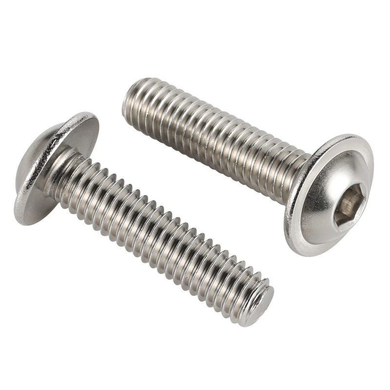 [Australia - AusPower] - M6-1.0 x 12mm Flanged Button Head Socket Cap Screw Bolts, 304 Stainless Steel 18-8, Allen Socket Drive, Bright Finish, Fully Machine Threaded, Pack of 25 M6-1.0 × 12MM (25 PCS) 