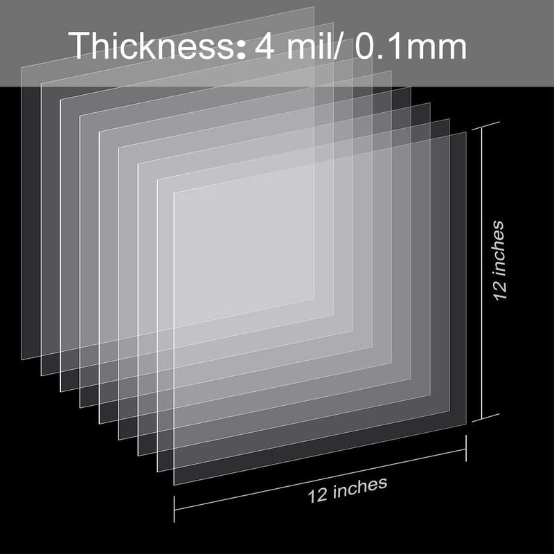 [Australia - AusPower] - 25 Pieces 4 mil Blank Stencil Material Mylar Template Sheets for Stencils, 12 x 12 inches 12 x 12 inches, 4 mil, 25 packs 