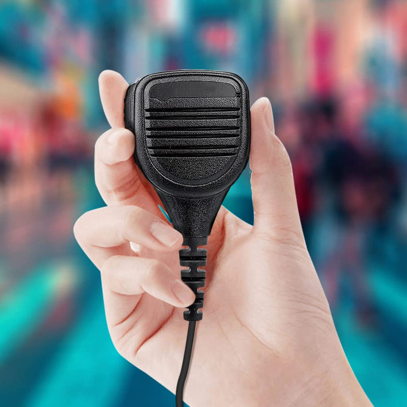 [Australia - AusPower] - Shoulder Mic for Walkie Talkie, Remote Handheld Speaker with PTT and External 3.5mm Earpiece Jack Compatible with 2 Pin Kenwood Two Way Radios 