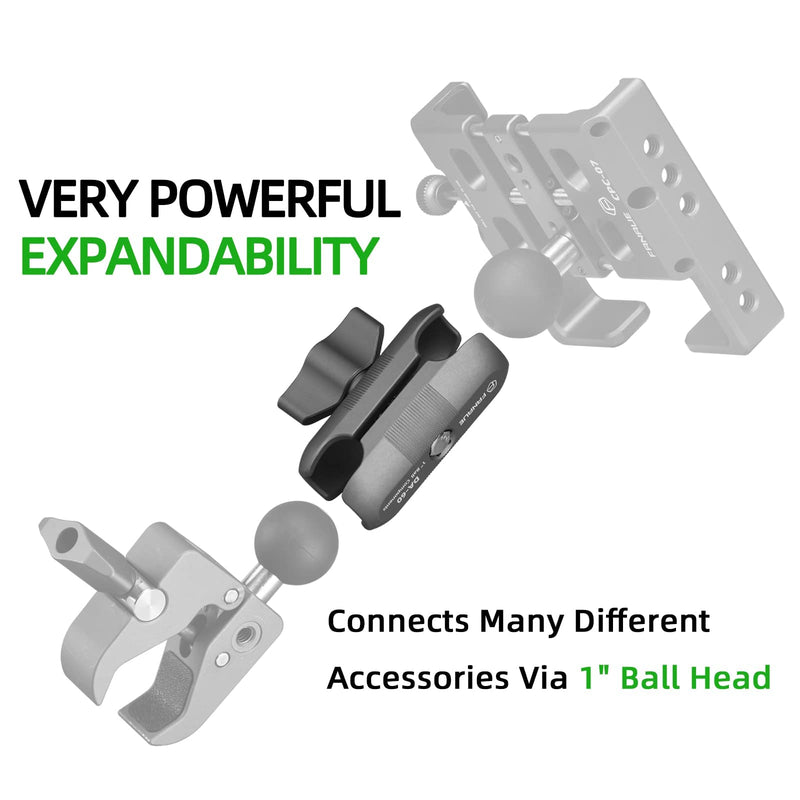 [Australia - AusPower] - FANAUE Double Socket Arm Short Arm Compatible,Full Length 2.3",with B Size 1" Ball Components for RAM Mounts da--60 