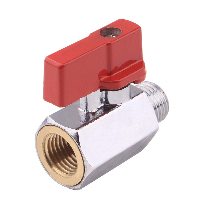 [Australia - AusPower] - DERNORD Brass Mini Ball Valve NPT Thread,Chrome Plated (1/4" Female&Male) (Pack of 1) 1/4 Inch Pack of 1 