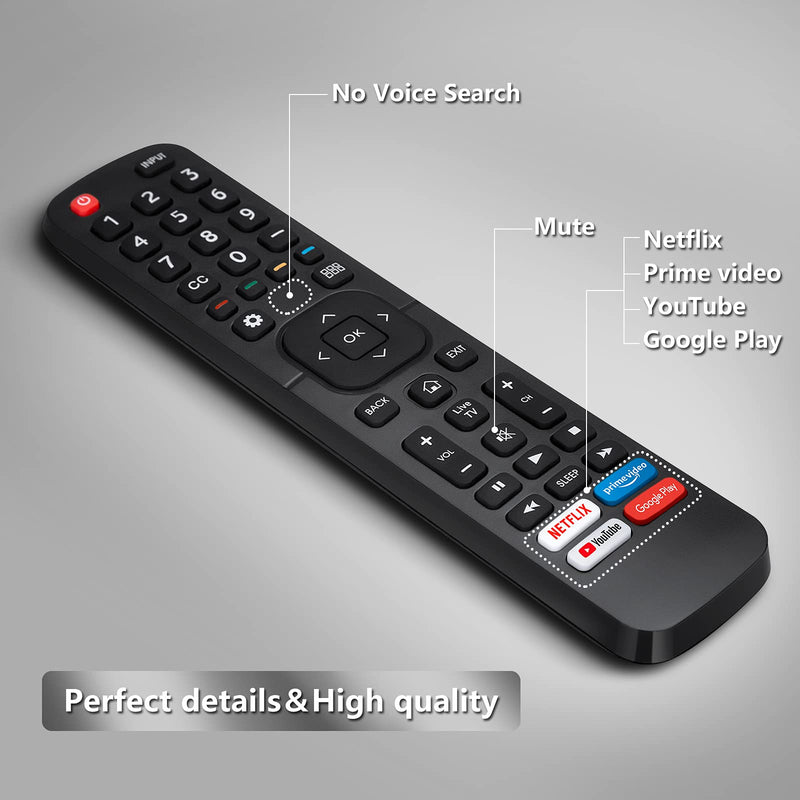 [Australia - AusPower] - Replacement Control EN2A27 for Hisense-Smart-TV-Remote, with Netflix, Prime Video, YouTube, Google Play Buttons for Hisense TV-EN2A27-upgrade 