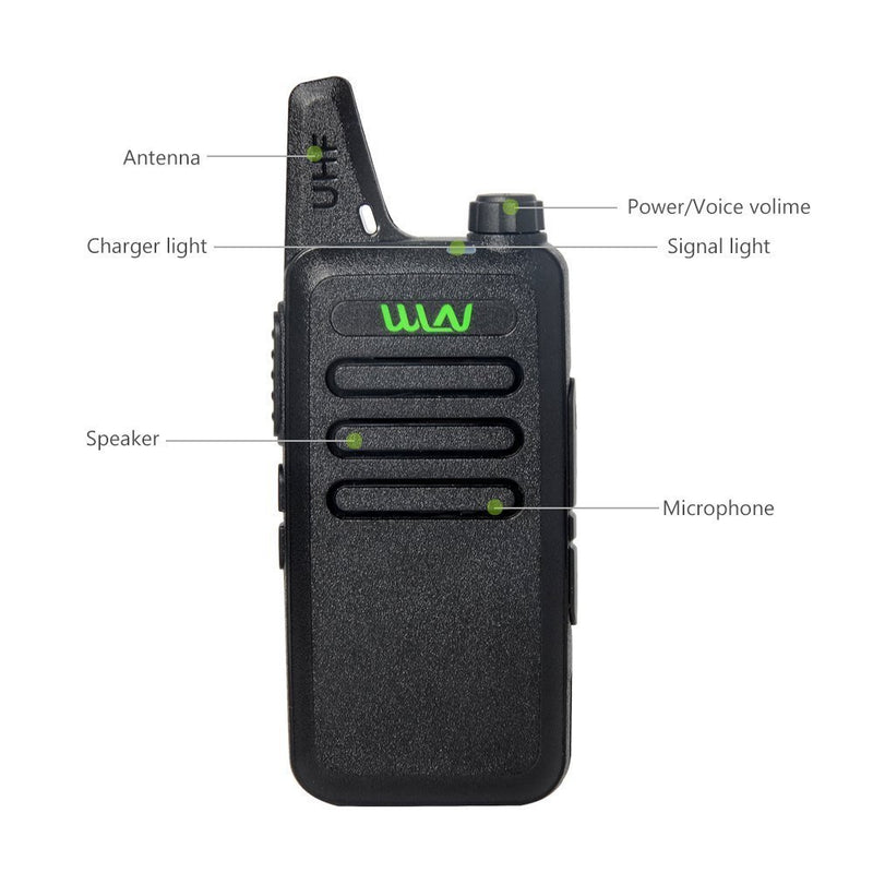 [Australia - AusPower] - WLN KD-C1 Mini Walkie Talkie UHF 400-470Mhz Two Way Radio (1 Pair) 