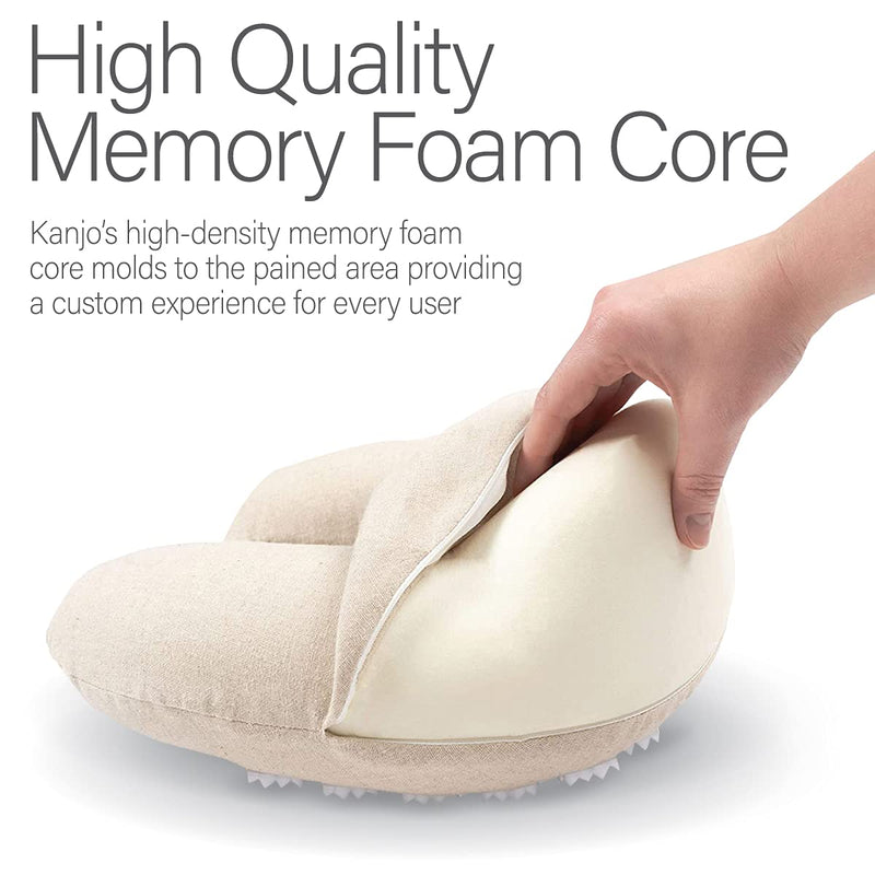 [Australia - AusPower] - Kanjo Memory Foam Acupressure Neck Pillow - High Density Memory Foam Core - Travel Accessory Pillow - Relieves Neck Pain and Back Pain - Includes Carry Bag - FSA & HSA Eligible 